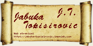 Jabuka Topisirović vizit kartica